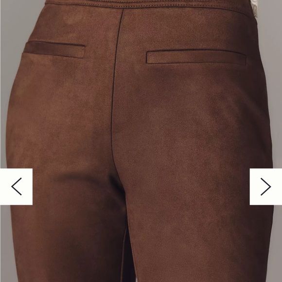 Anthropologie NWT FAUX-SUEDE FLARE PANTS - Picture 3 of 9